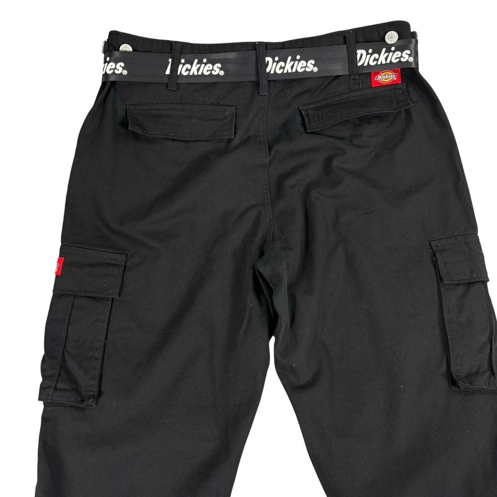 Dickies Black Cargo Pants Joggers Womens Size 9/29 Logo Belt Utility Streetwear - Picture 4 of 12